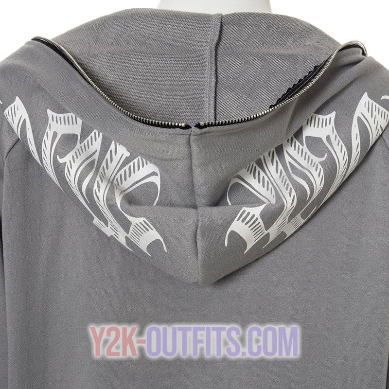 graphic zip up hoodie y2k
