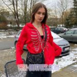 Y2K Rhinestone Skeleton Red Hoodie