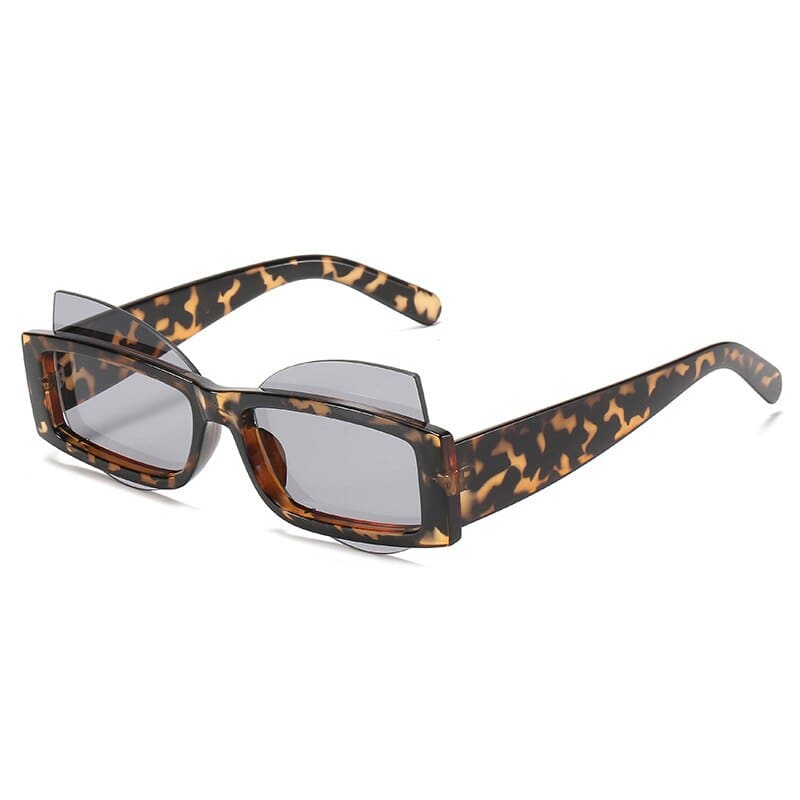 Leopard Rectangular Y2K Sunglasses