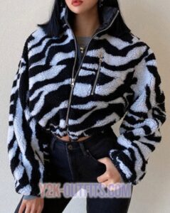 y2k faux fur coat
