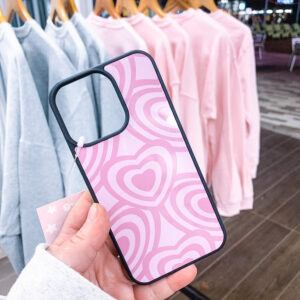 Y2K Pink Hearts iPhone Case