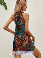 Hawaiian Print Dress Y2K