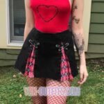 Goth Dark Plaid Mini Skirt