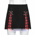 Goth Dark Plaid Mini Skirt