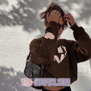 y2k brown hoodie