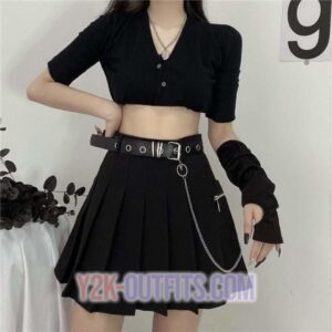 Y2K Black Skirt