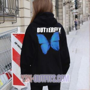y2k butterfly zip up hoodie
