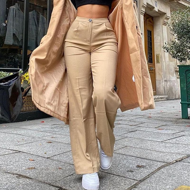Nude Straight Leg Trousers
