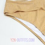 Striped Yellow High Waisted Tie Y2K Bikini
