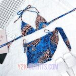 Y2K Blue Leopard Bikini