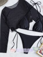 Y2K Black Bikini Long Sleeve Top