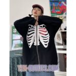 cyber y2k skeleton hoodie