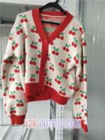 Vintage Red Cherry Cardigan