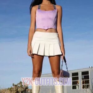 y2k white skirt
