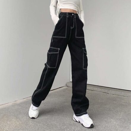 Black Cargo Pants Y2K | Y2K Outfits Store