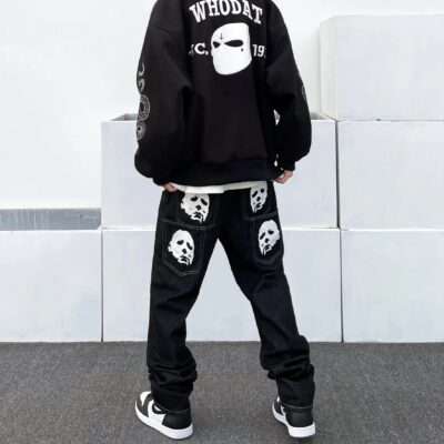 Y2K Mask Print Jeans