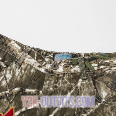 Y2K Men's Camo Cargo Pants Y2K Outfits