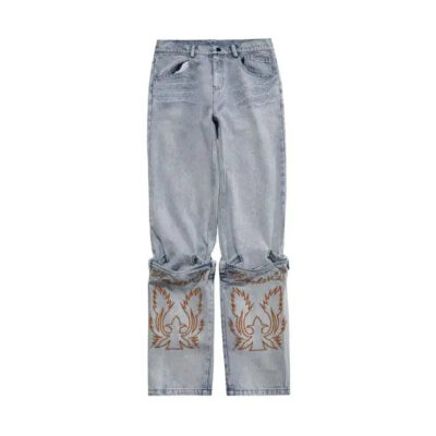 Y2K Mens Embroidered Jeans