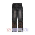 Y2K Mens Embroidered Jeans