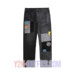 Y2K Mens Patchwork Jeans