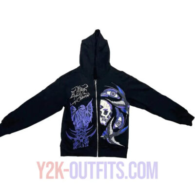 Y2K Mens Rhinestone Hoodie