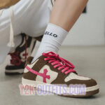 Y2K Pink Cross Shoes