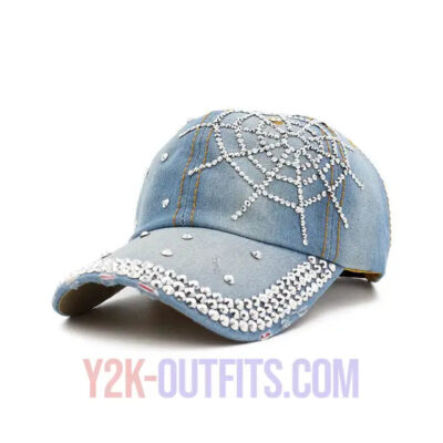 Y2K Women Rhinestone Hat