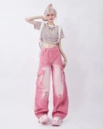 Pink Y2K Cargo Jeans