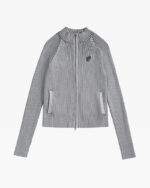 Women Grey Zip Up Cardigan