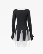 Y2K Black Pleated Mini Dress