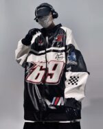 Y2K Faux Leather Racer Jacket