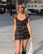 Y2K Mini Plaid Dress