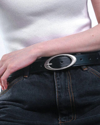 Y2K Oval Buckle Belt