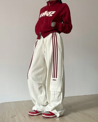 Y2K White Baggy Sweatpants