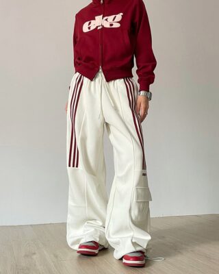 Y2K White Baggy Sweatpants