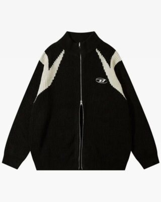 Y2K Zip Through Knit Sweater